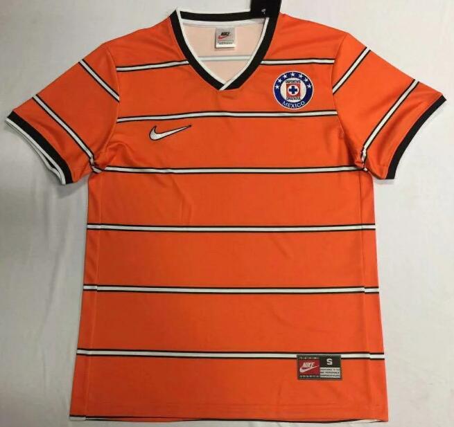 1997 Cruz Azul Retro Orange Away Kit Soccer Jersey